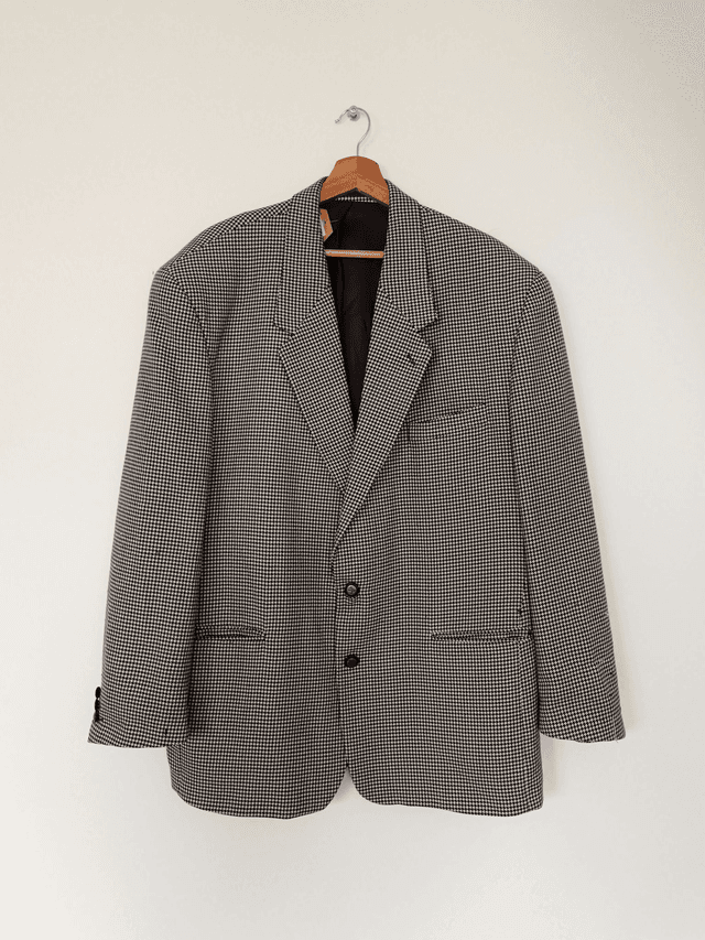 Veste pied de poule noir et blanc 80&#039;s